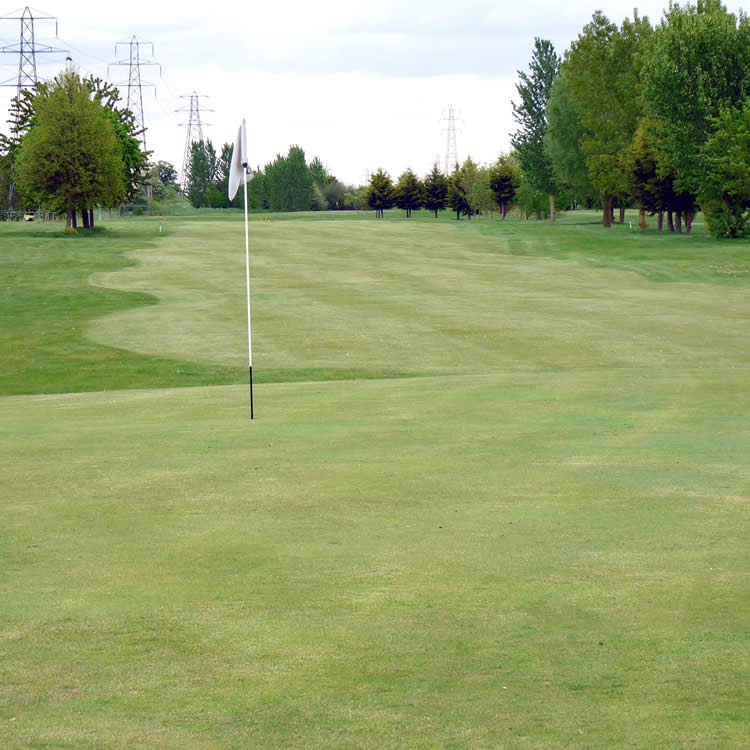 The nine-hole parkland course at Iver Golf near Pinewood has undulating well groomed fairways and greens with well placed ponds, bunkers and trees.