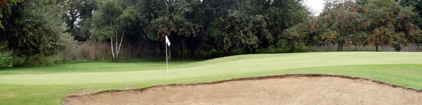 The nine-hole parkland course at Iver Golf Club & Driving Range in Iver, Buckinghamshire has undulating well groomed fairways and greens with well placed ponds, bunkers and trees.